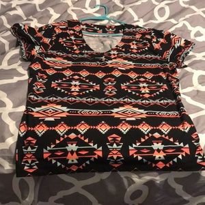 Vanity Aztec v neck shirt